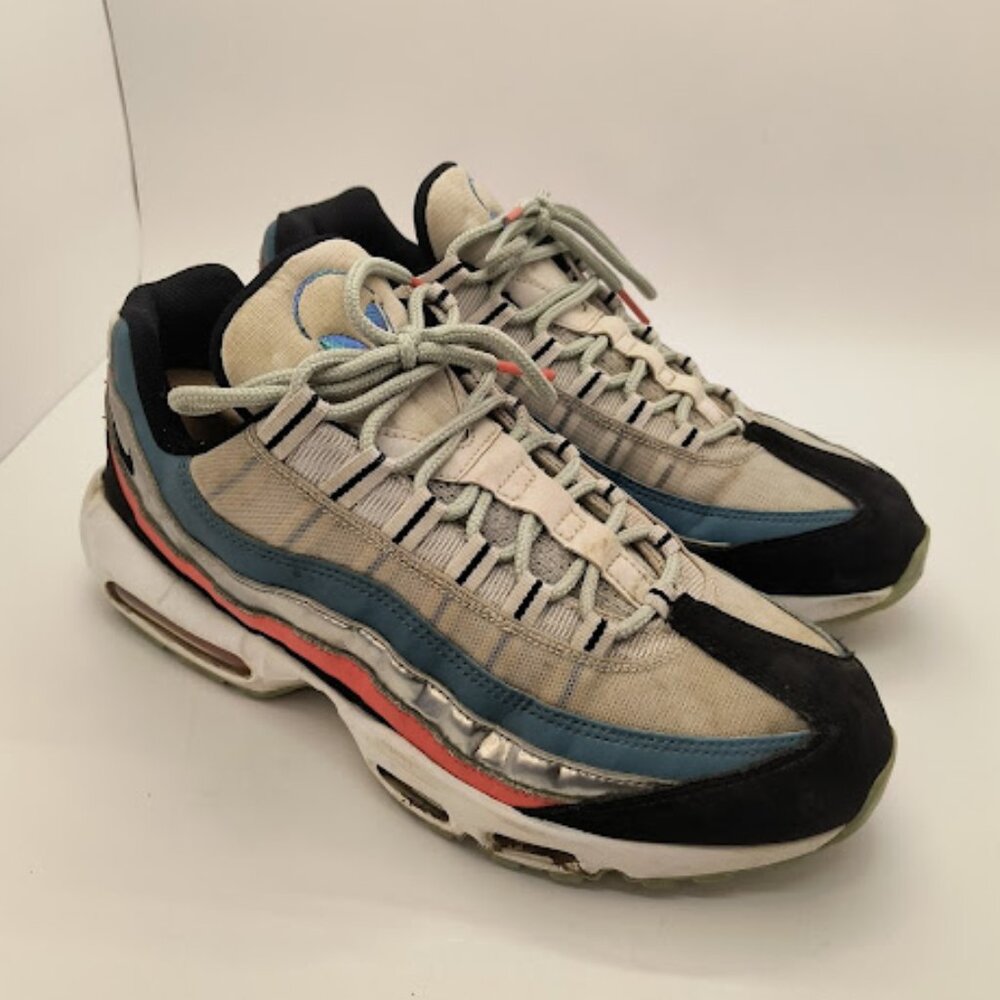 Nike Air Max 95 Alien White/black/blue/orange CW5451-100 Size 10.5 READ
